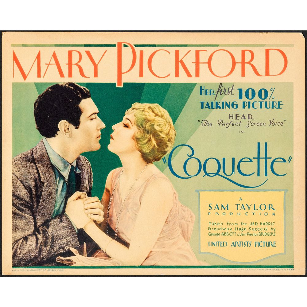 Vintage Movie Poster Coquette 1929 Starring Mary Pickford and