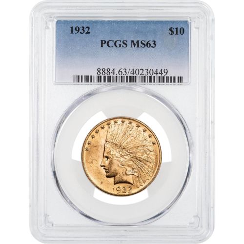 $10 1932-P Saint-Gaudens Indian Head Gold Eagle NGC/PCGS MS63
