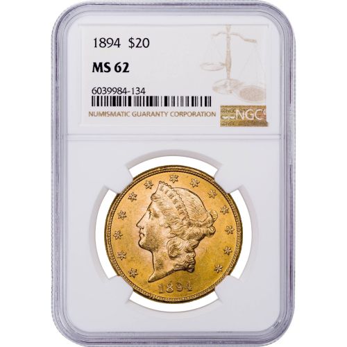 1894-P Liberty Head $20 Gold Double Eagle MS62