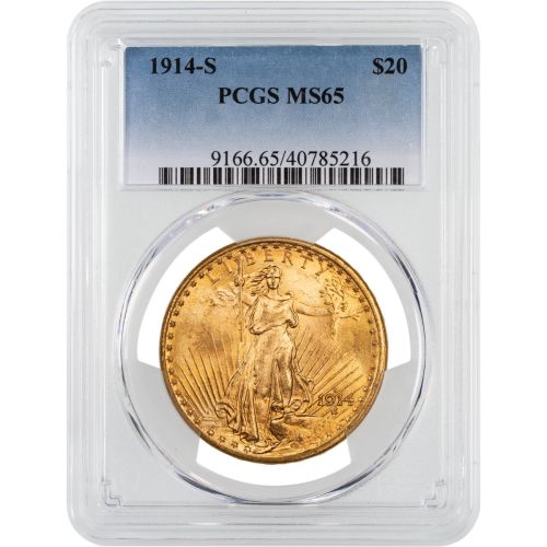 1914-S Saint Gaudens $20 Gold Double Eagle MS65