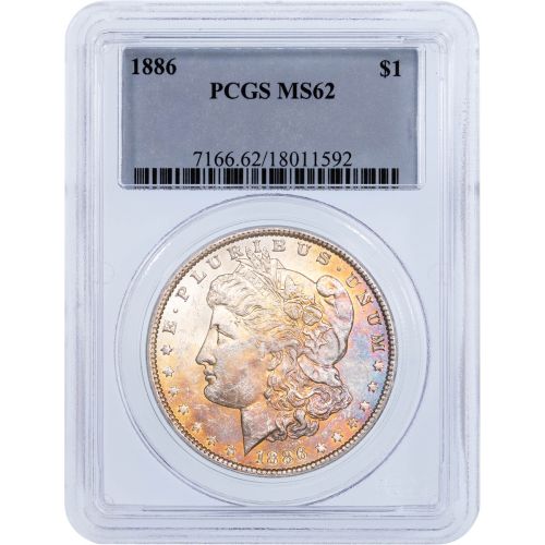 $1 1886-P Morgan Dollar PCGS MS62 Toned 7166.62/18011592