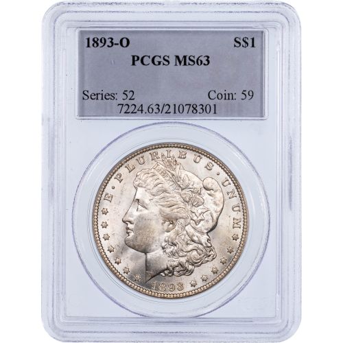$1 1893-O Morgan Dollar PCGS MS63