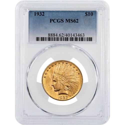  $10 1932-P Saint-Gaudens Indian Head Gold Eagle NGC/PCGS MS62