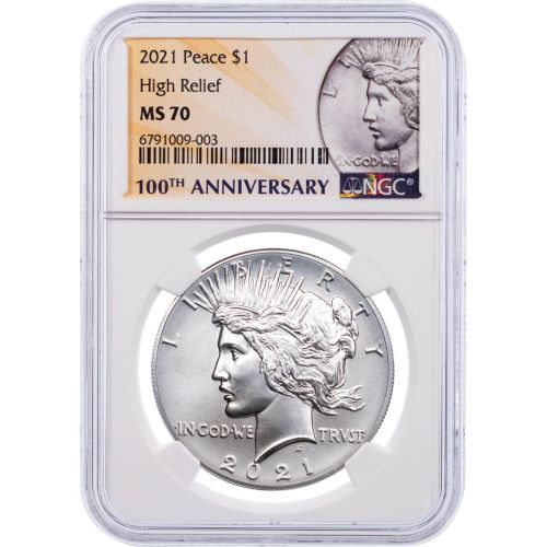 2021-P High Relief Peace Dollar NGC MS70