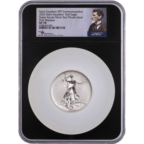 2022 5oz Super Incuse Silver Half Eagle Commemorative NGC SP70 First Releases