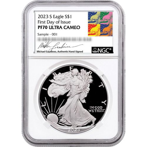 $1 2023-S American Silver Eagle NGC PF70 UCAM FDI Gaudioso Label