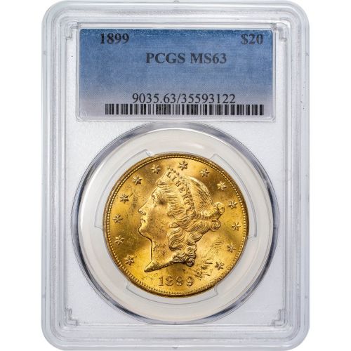 $20 1899-P Liberty Head Gold Double Eagle NGC/PCGS MS63