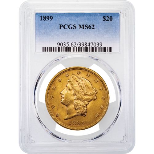 $20 1899-P Liberty Head Gold Double Eagle MS62