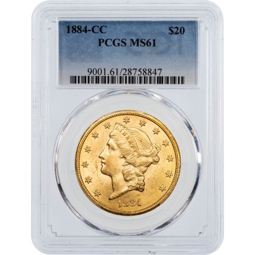 $20 1884-CC Liberty Head Gold Double Eagle PCGS MS61