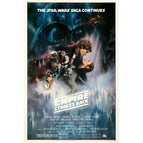 “The Empire Strikes Back” 1980 Style A PRESERVED Movie Poster, Starring Mark Hamill, Carrie Fisher, and Harrison Ford
