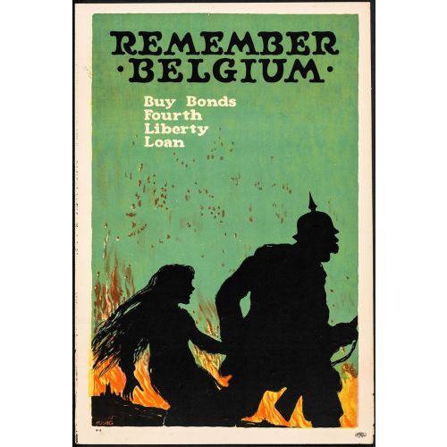 WWI Patriotic Poster: "Remember Belgium,"