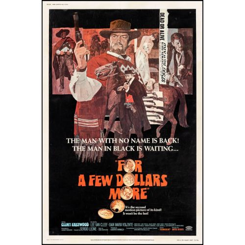 Clint Eastwood classic For a Few More Dollars Vintage Movie Poster