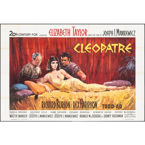 Vintage Movie Poster Cleopatra Starring Elizabeth Taylor and Richard Burton