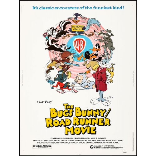 Vintage Movie Poster 'The Bugs Bunny/Road Runner Movie', 1979 Starring the voices of Mel Blanc and Arthur Q. Bryan