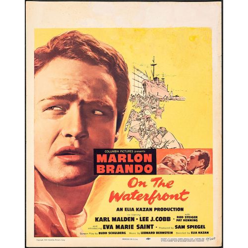 Vintage Movie Poster 'On the Waterfront', 1954 Starring Marlon Brando, Karl Malden and Lee J. Cobb