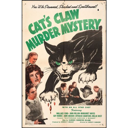 Vintage Movie Poster 'Scattergood Survives a Murder', 1946 Starring Guy Kibbee, John Archer and Margaret Hayes