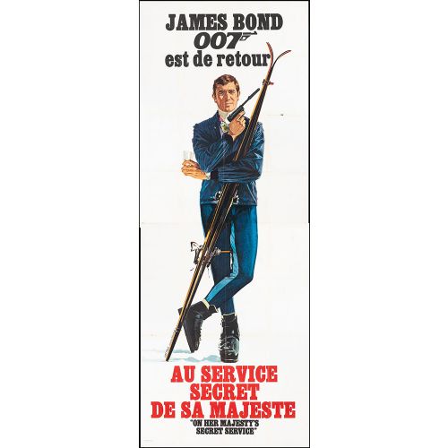 Vintage Movie Poster James Bond: 'On her Majesty's Secret Service', 1970 French Starring George Lazenby and Diana Rigg