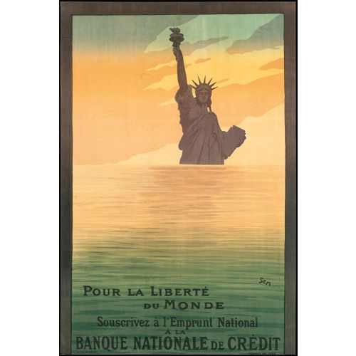 World War 1 Patriotic Poster, 'Pour La Liberte du Monde'