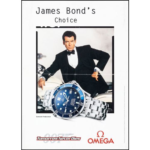 Vintage Movie Poster James Bond: 'Tomorrow Never Dies', Omega Watch Advertisement Poster