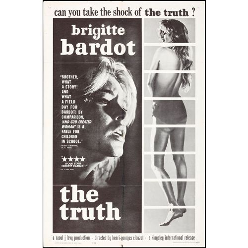 Vintage Movie Poster 'The Truth', 1960 Starring Brigitte Bardot and Charles Vanel