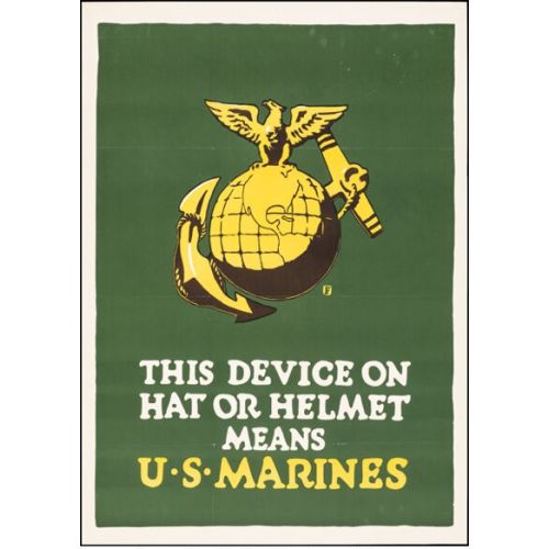 WW1 US Marines Logo Poster Vintage