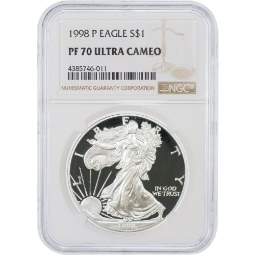 1998-P American Silver Eagle NGC/PCGS PF70UCAM