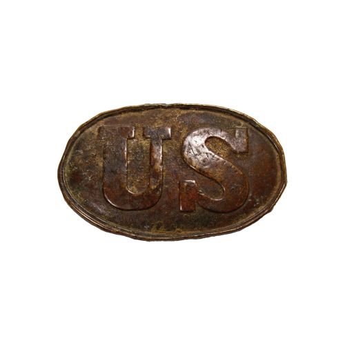 Excavated Civil War US Oval Belt Plate Buckle with Hooks
